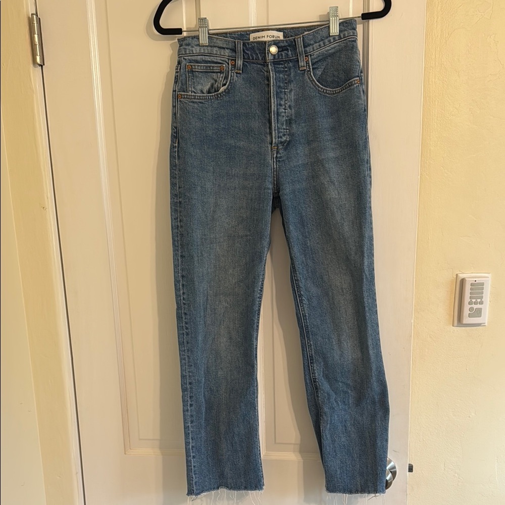 Denim Forum The Arlo High Rise Straight Leg Jeans